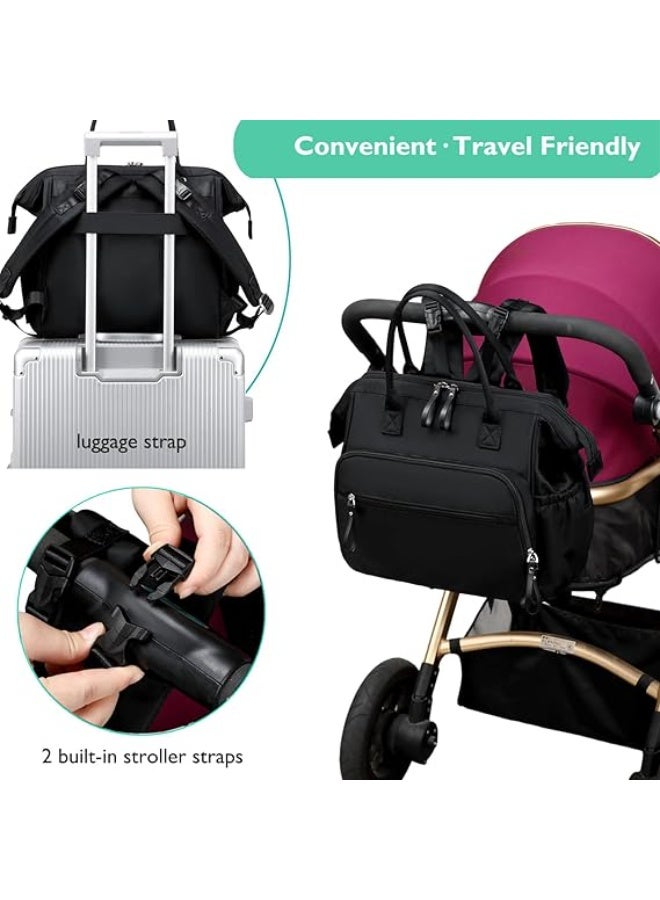 Large Diaper Bag Tote, 14 Pockets Stylish Baby Bag with Stroller Clips and 3 Insulated Pockets, Baby Shower Essentials - Image 5